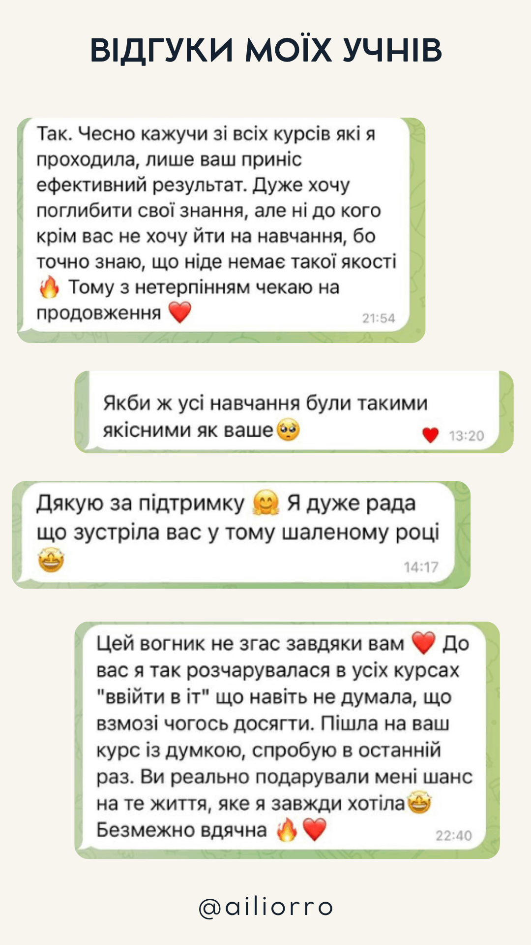 Відгуки по навчанню у Аілі Орро (31)